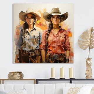 Designart "Western Elegance Cowgirls Grace I" Cowgirls Wall Decor